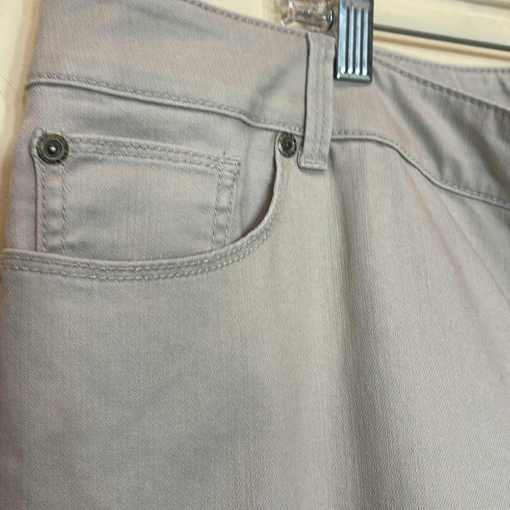 Chicos Platinum Denim Straight Wide Flare Leg Pants - Picture 3 of 11